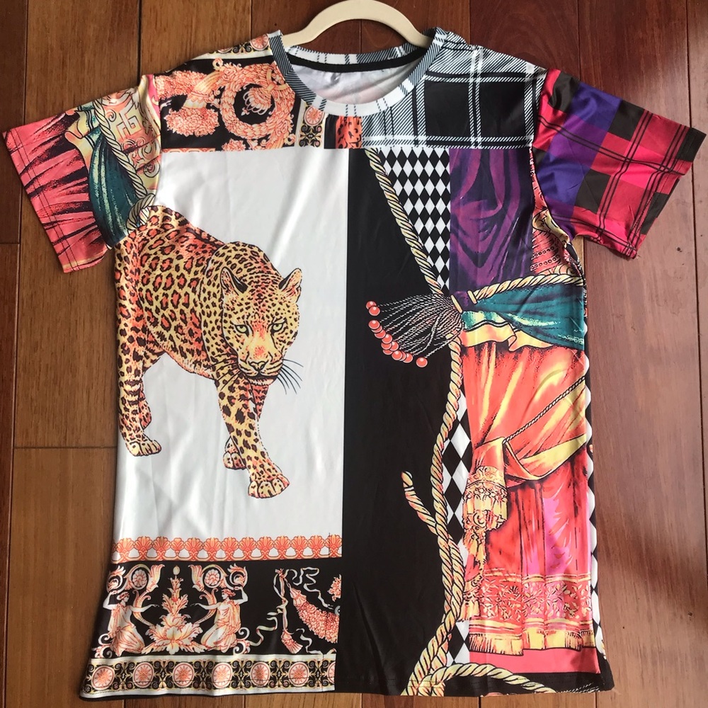 Mens “ Leopard “ Shirt:  L.